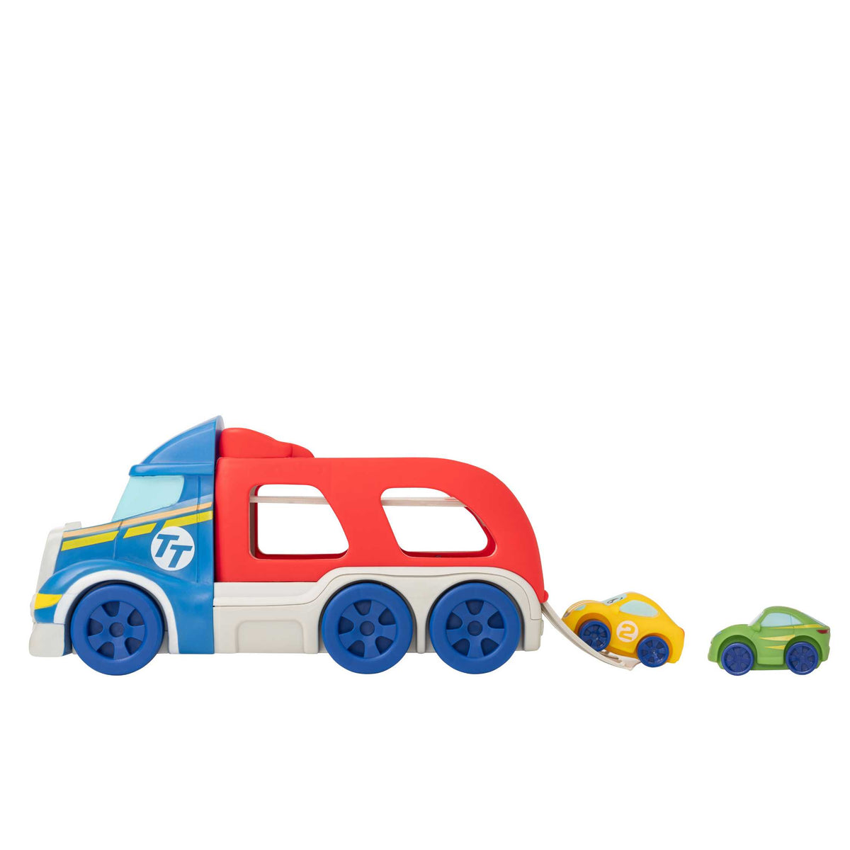 Tiny Teamsterz Car Transporter Playset | Includes 2 Soft Touch Cars