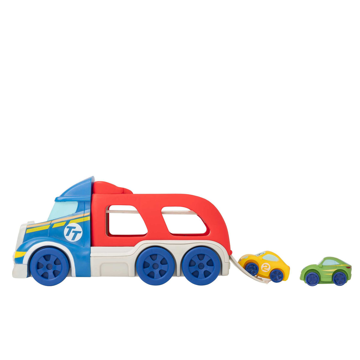 Tiny Teamsterz Car Transporter Playset | Includes 2 Soft Touch Cars Cars &amp; Transporters