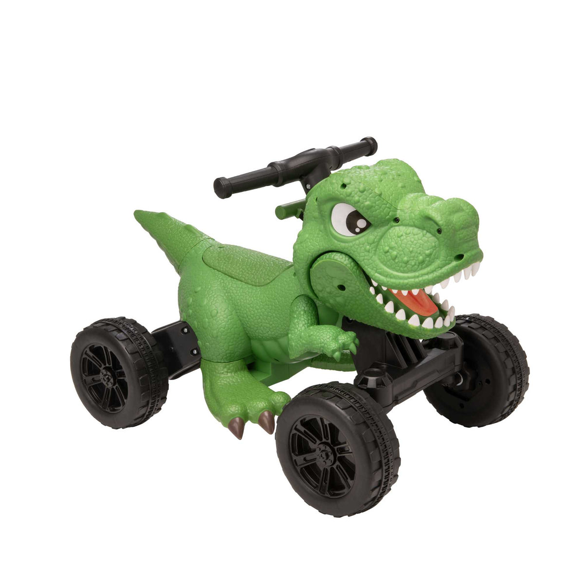 ATOM Dino Quad Battery Operated Ride-On Toy for kids, featuring a dinosaur-themed design, four rugged wheels, and easy-to-use controls, perfect for adventurous outdoor play.