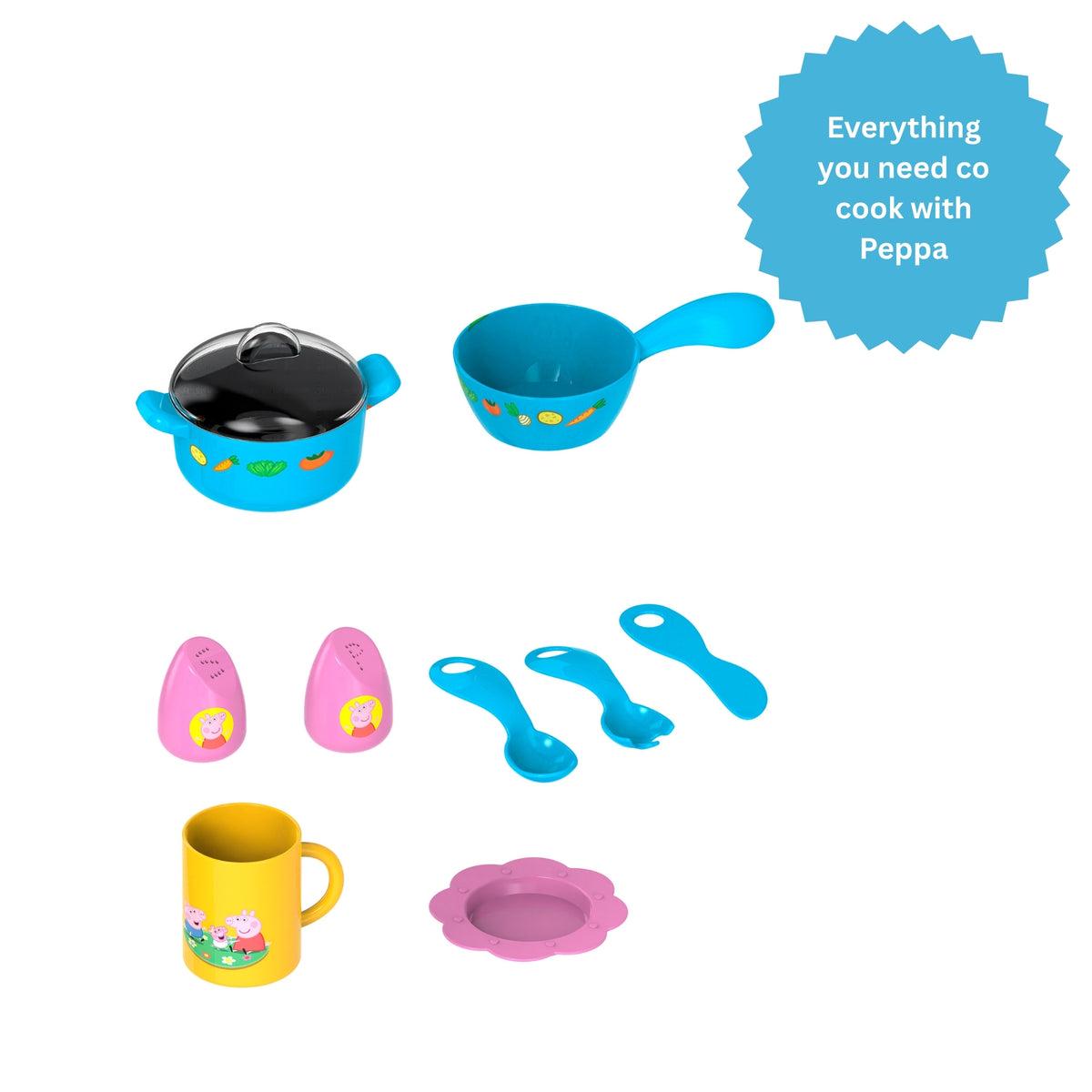 Peppa Pig Kitchen Playset - 19+ Accessories