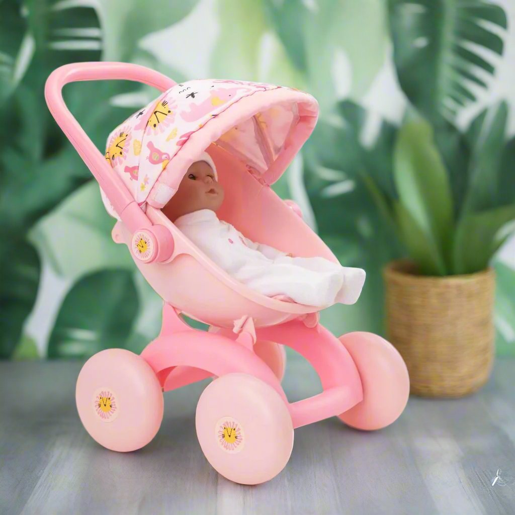 BabyBoo Bambino Jungle Print 4-IN-1 Dolls Pram Prams