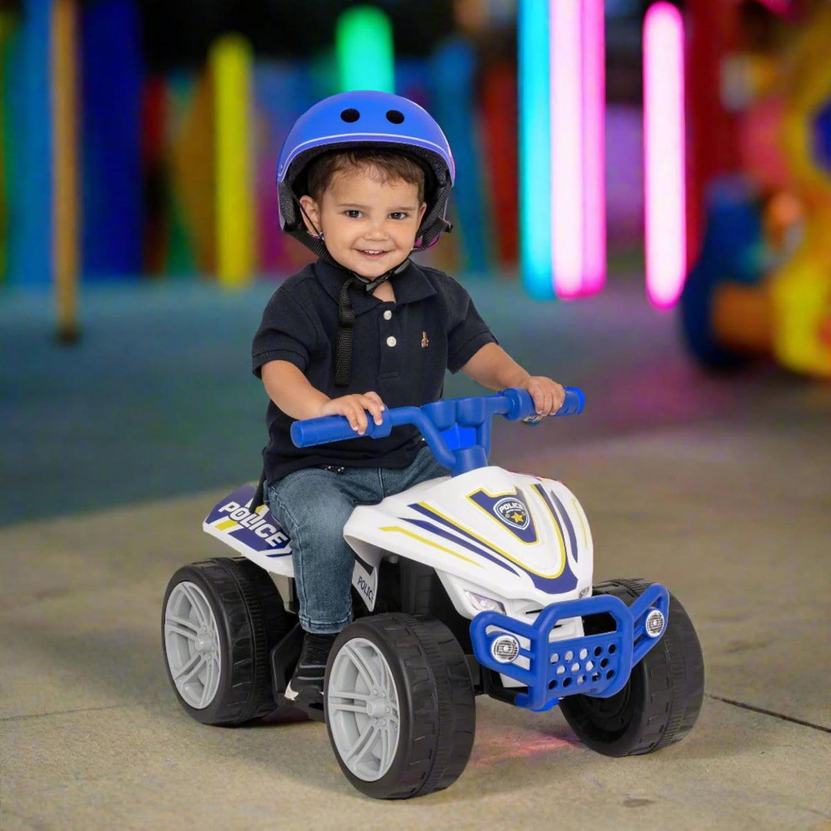 Evo 6V Kids Electric Ride-On Police Quad Bike Electric Ride Ons