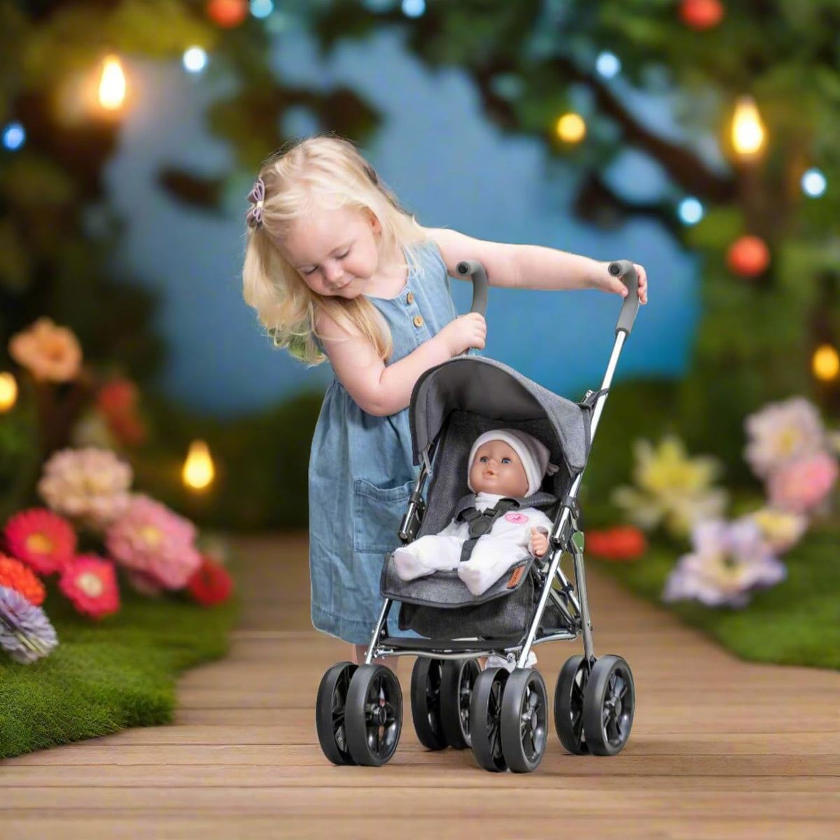 Celuna Premium Junior Dolls Stroller - lightweight and durable doll stroller with a sleek design, perfect for imaginative play