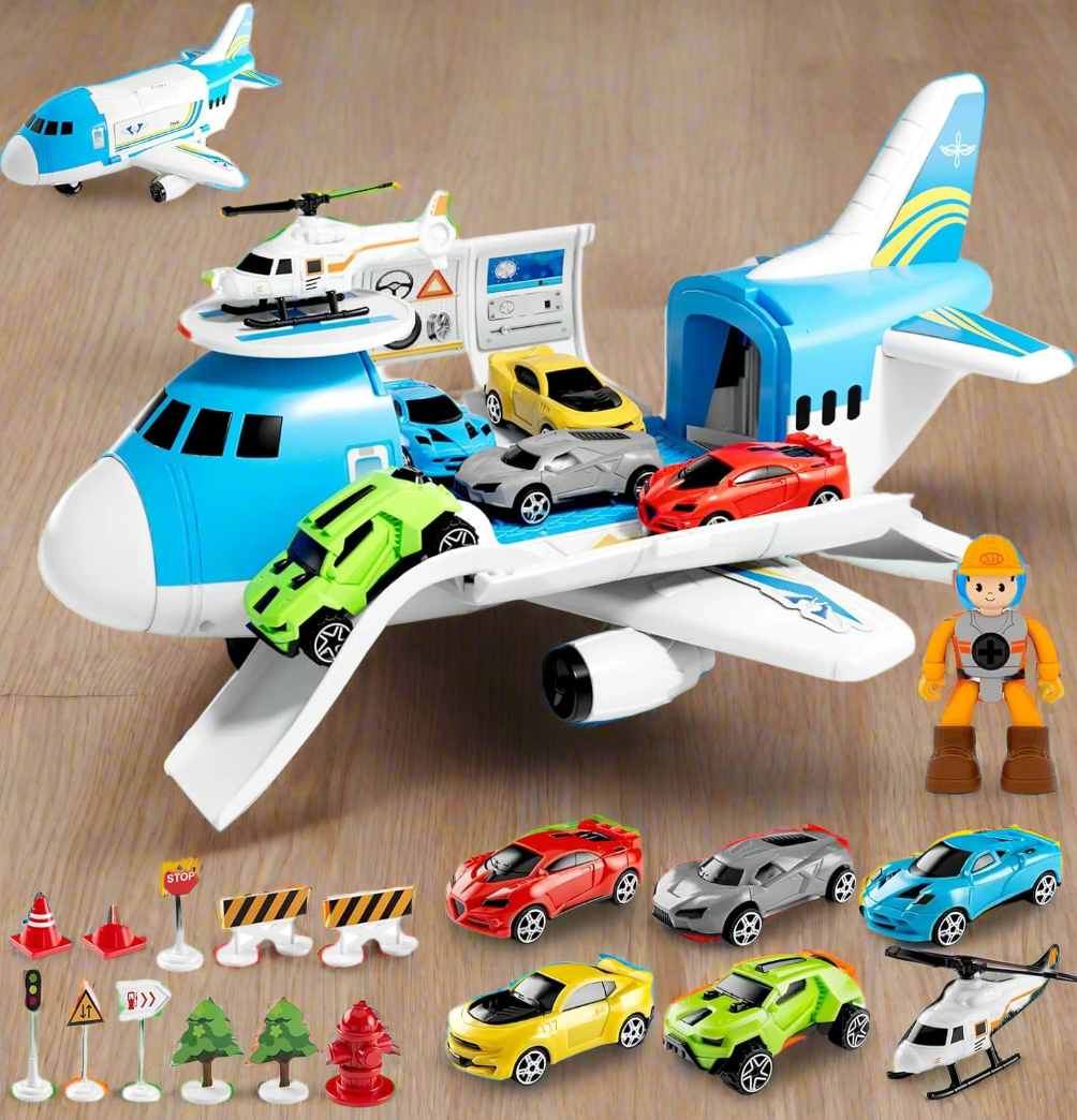 Teamsterz Aeroplane Transporter - Includes 16 Accessories