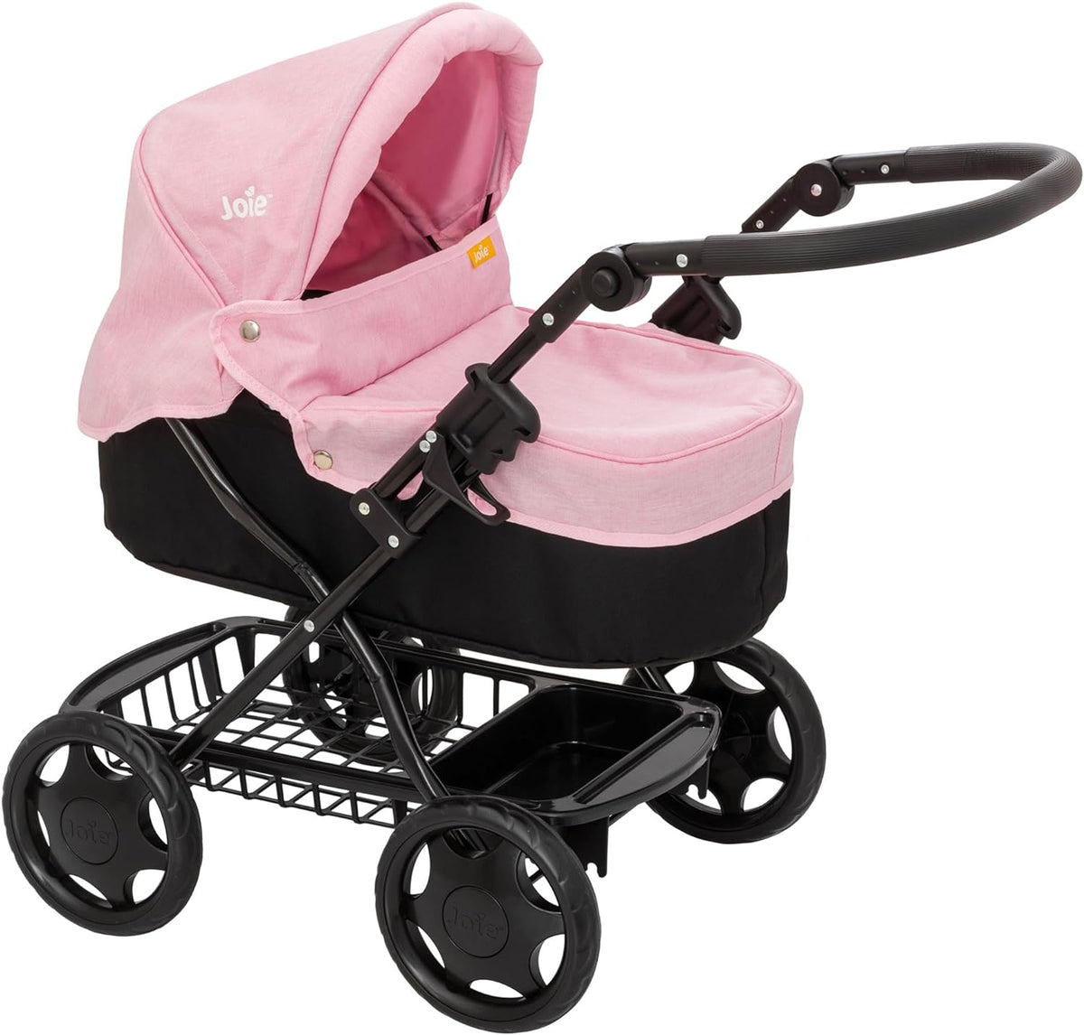 Joie Junior Classic Pram &amp; Parasol: Complete with matching bag, adjustable hood, under-seat storage. Toy pushchair for kids 3+.