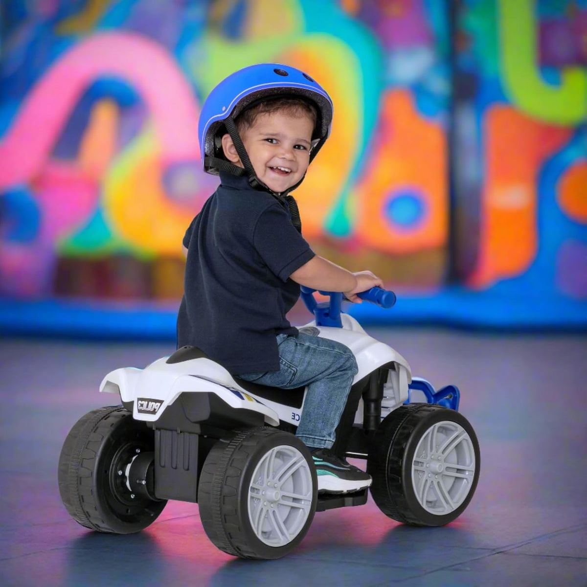 Evo 6V Kids Electric Ride-On Police Quad Bike Electric Ride Ons