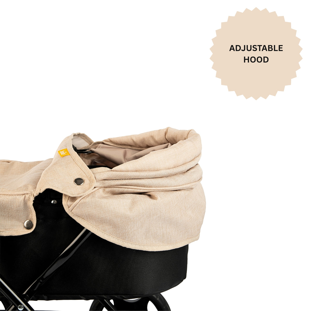 Joie Junior Classic Stone &amp; Black Pram - Includes Handheld Parasol &amp; Changing Bag