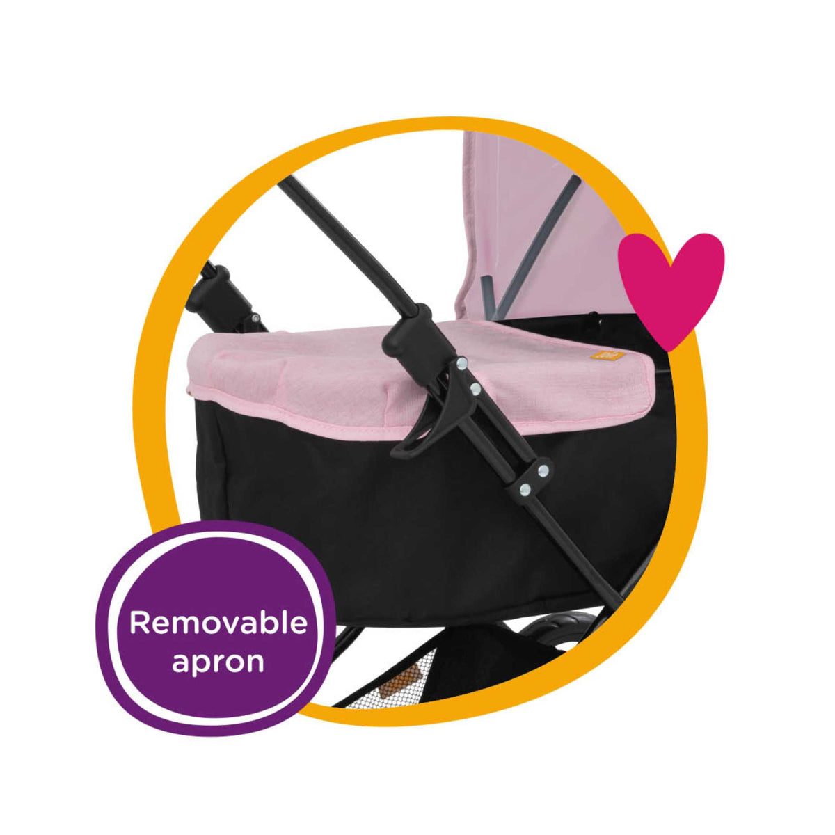 Joie Baby Dolls Pram - Pink &amp; Black Prams