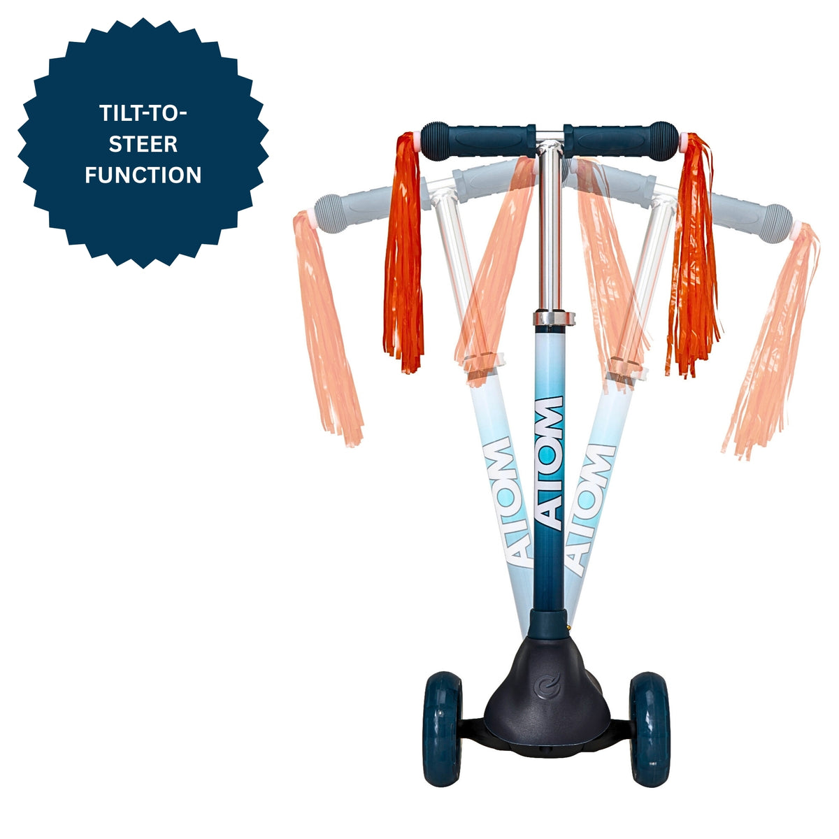 ATOM Eclipse Light-Up Scooter in Solar Design – Kids 3-Wheel Scooter with LED Deck and Flashing Wheels for Ages 5+.