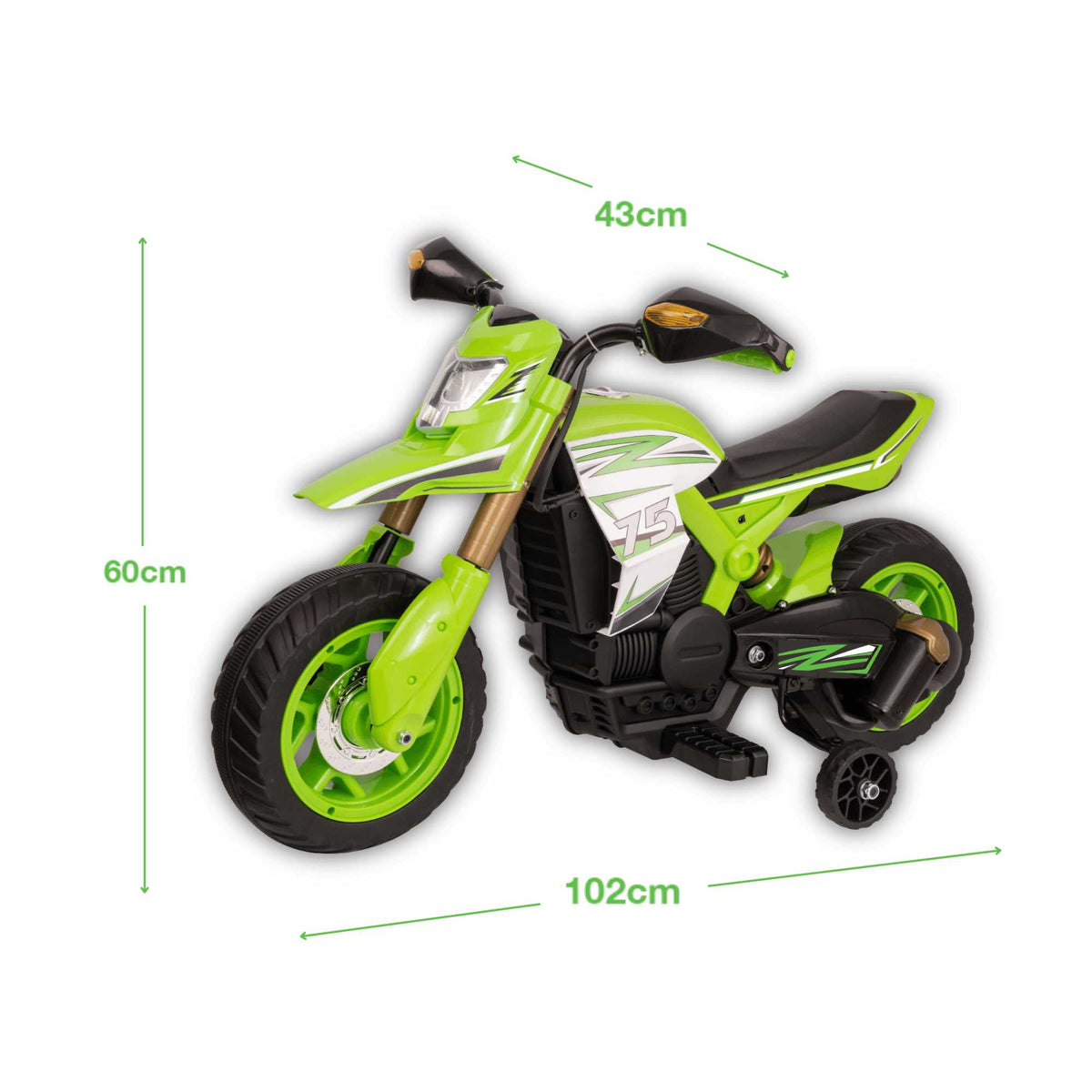 Evo 6V Kids Electric Ride On | Green Motorbike