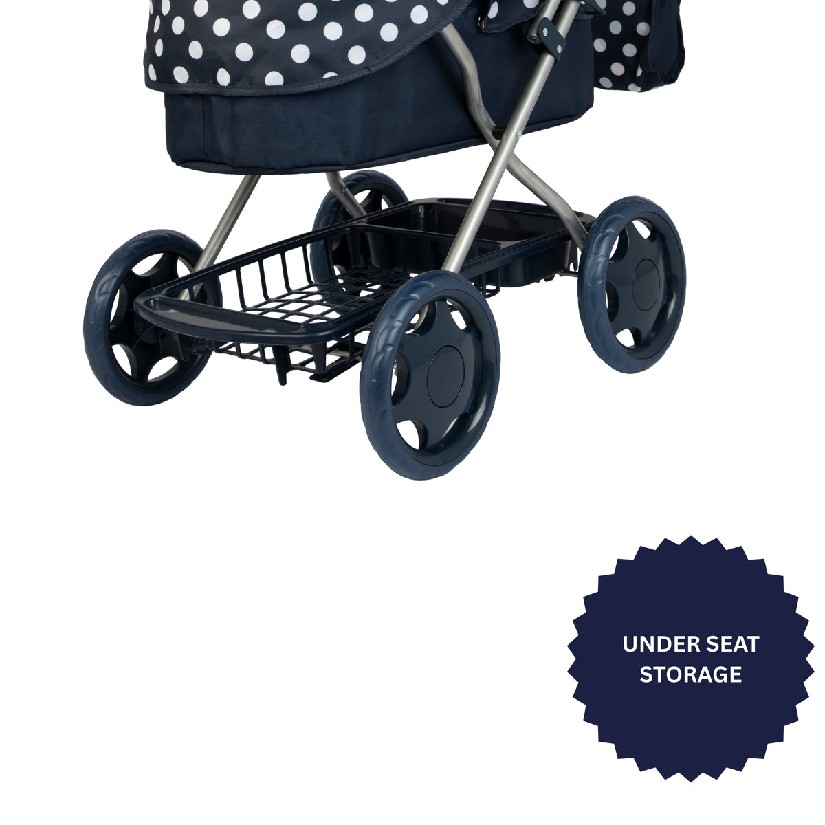 Dolly Tots Cherish Dolls Pram - Navy Prams