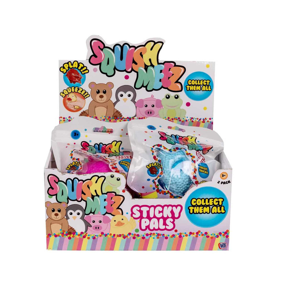 Squish-Meez Sticky Pals 12 Pack Fidget Toy Playset