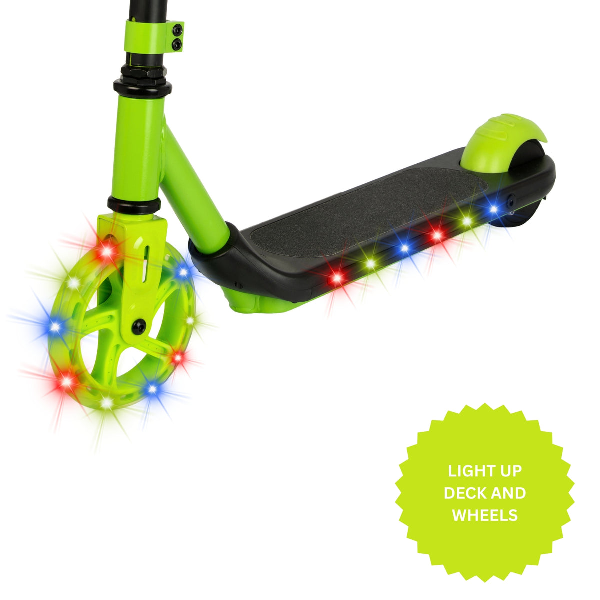 ATOM Light Up Electric Lightening Scooter - Lime Green