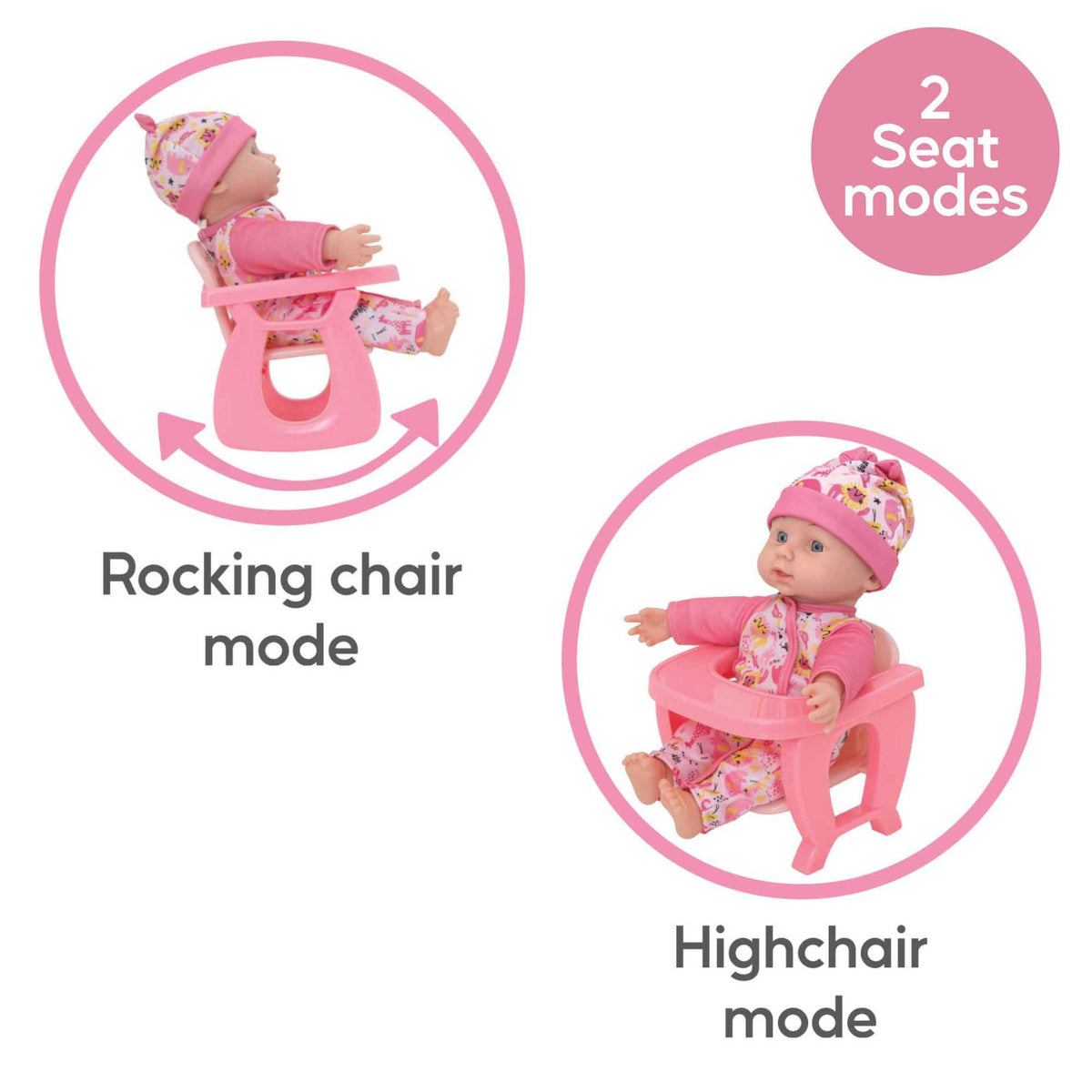 BabyBoo 2-IN-1 Baby Dolls Chair Dolls &amp; Accessories