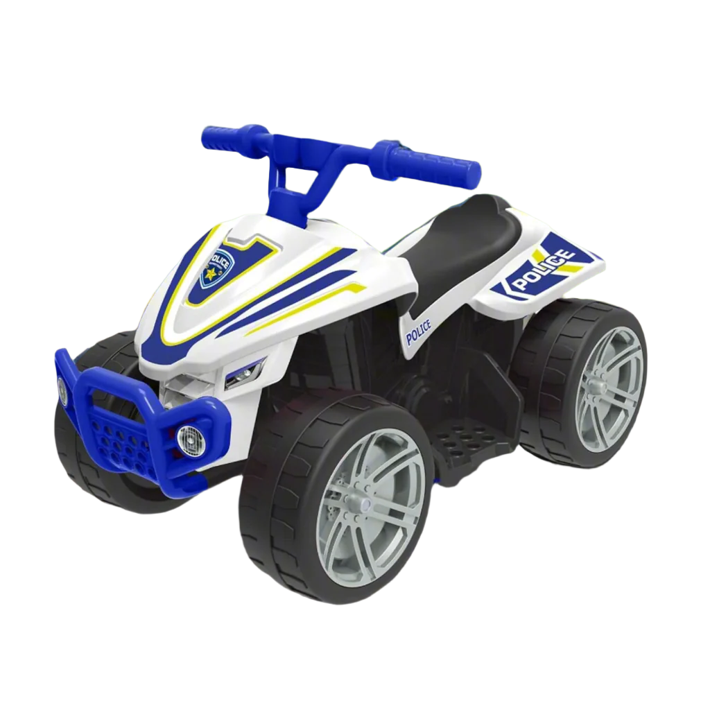 Evo 6V Kids Electric Ride-On Police Quad Bike Electric Ride Ons