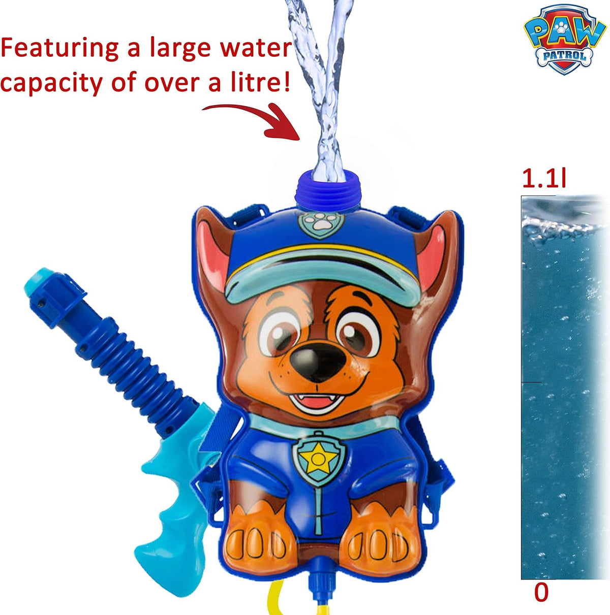 Paw Patrol Water Blaster - Water Pistol &amp; Backpack Sand &amp; Water Play