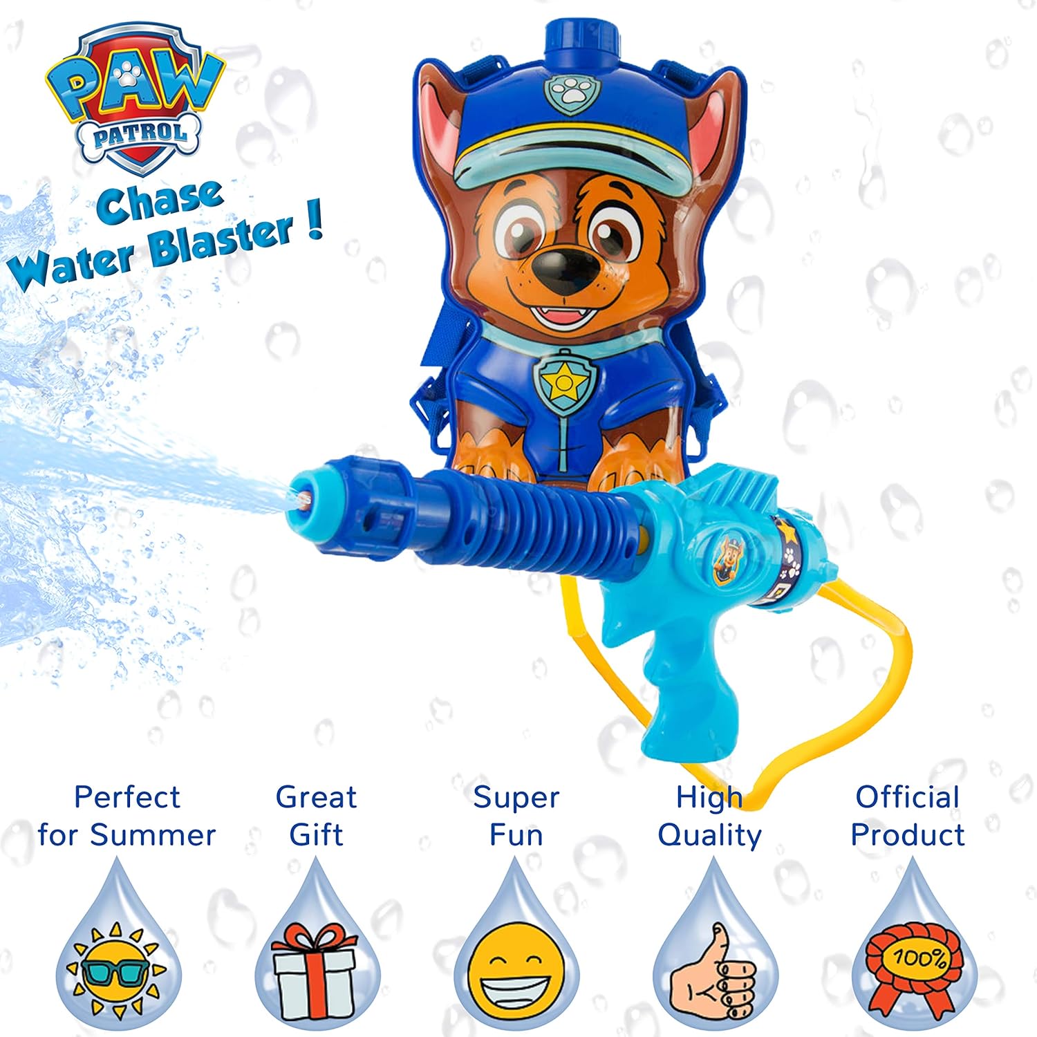 Paw Patrol Water Blaster - Water Pistol & Backpack Sand & Water Play