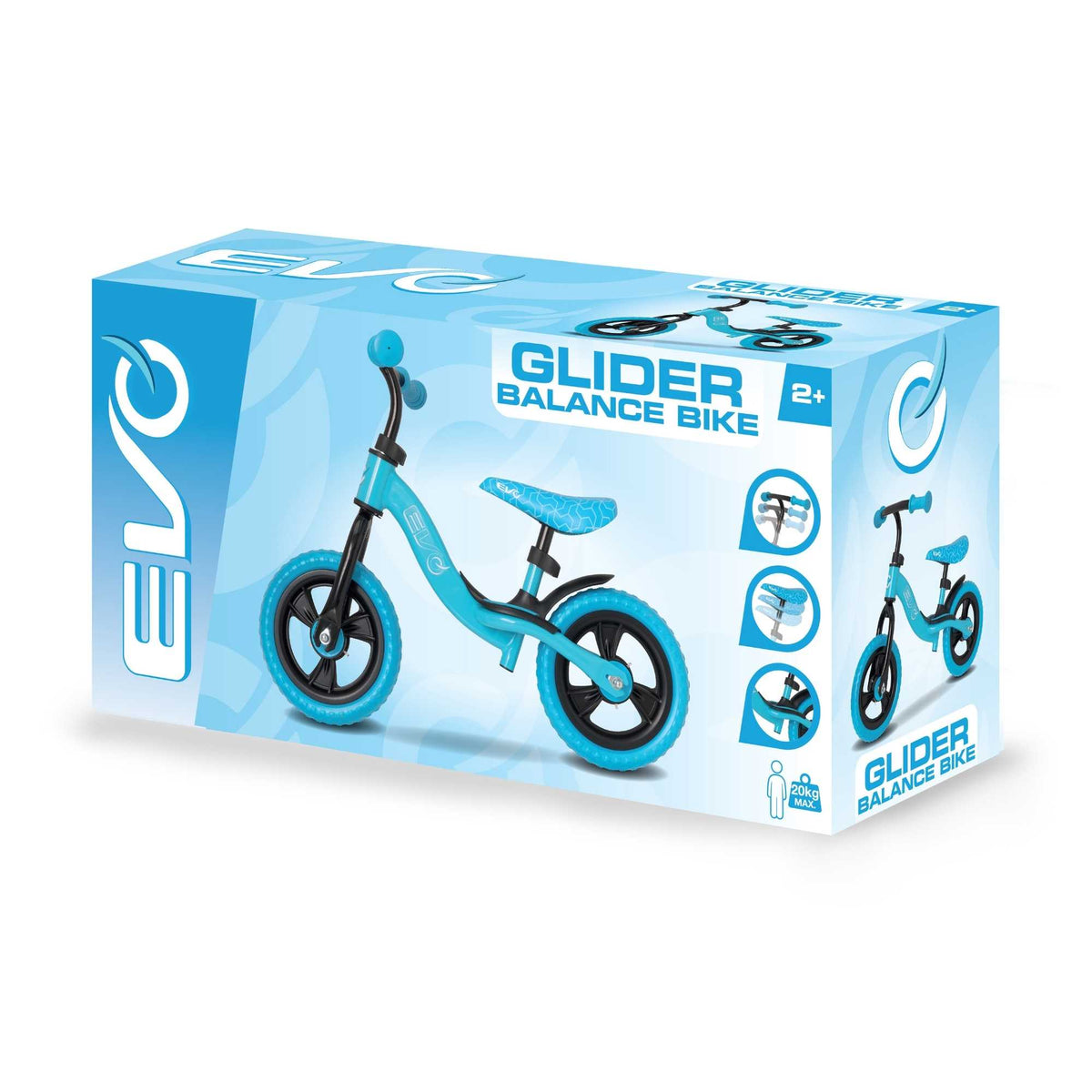 EVO Balance Bike with adjustable seat and handlebars, lightweight and durable frame, perfect for teaching children balance and coordination.