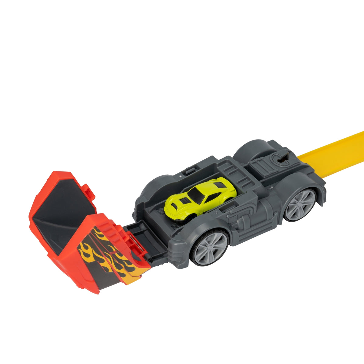 Kids Racing Toy – Teamsterz Launch &amp; Loop Transporter with Adjustable Track and Storage for 14 Cars