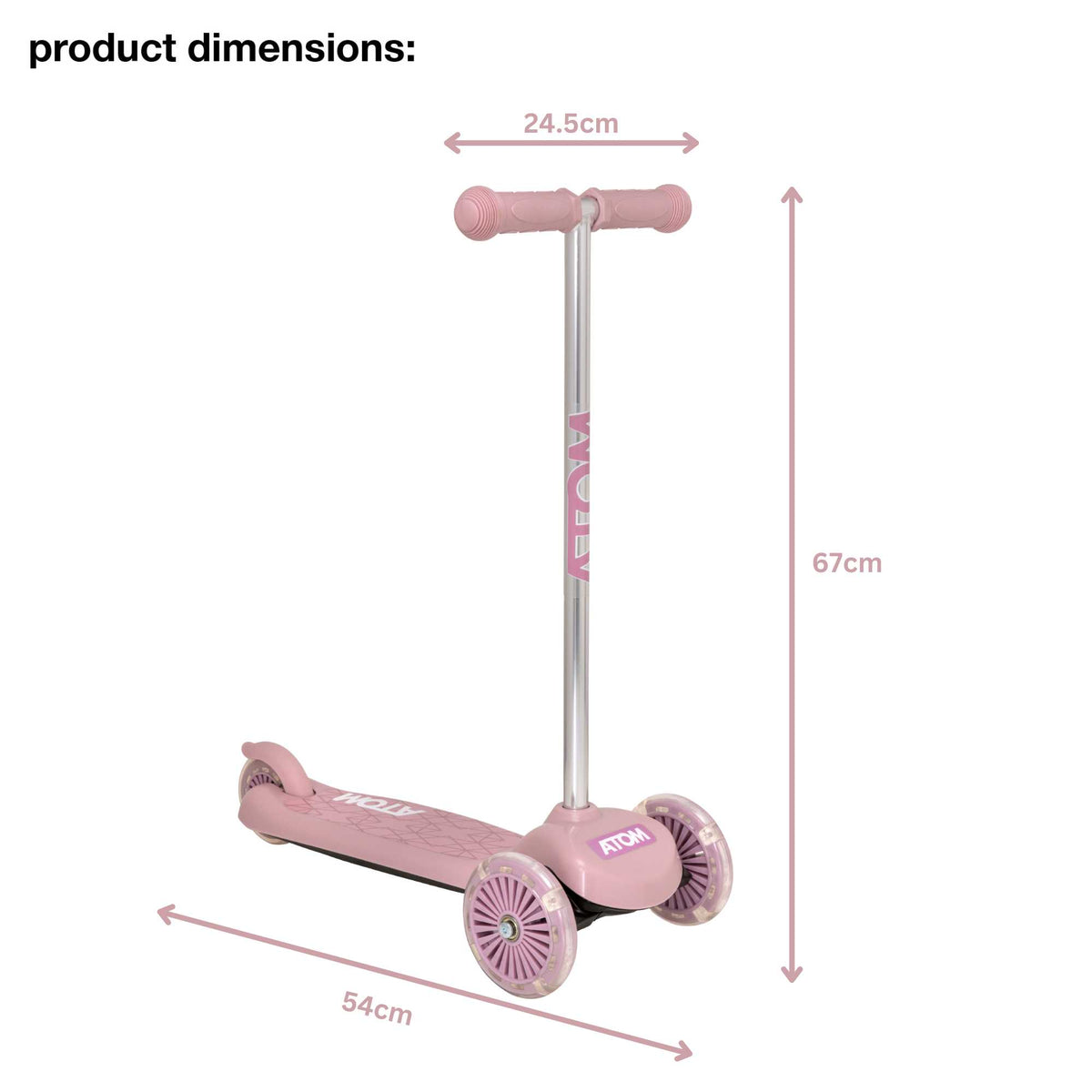 ATOM Light-Up Move &#39;N&#39; Groove Scooter - Pink