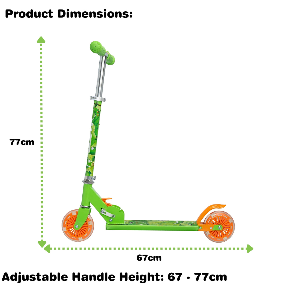 ATOM Light Up Inline Childrens Scooter - Dinosaur