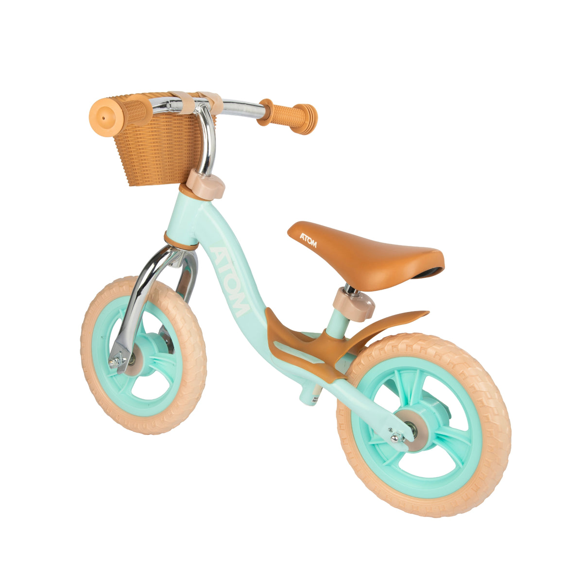 ATOM 10&quot; Glider Bike With Basket - Mint Green Balance Bike