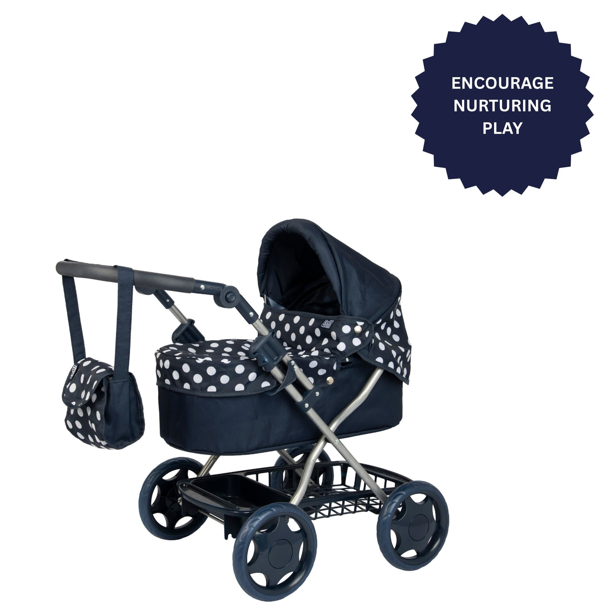 Dolly Tots Cherish Dolls Pram - Navy Prams