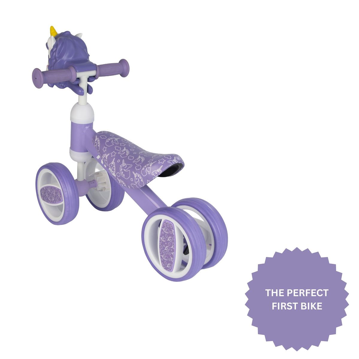 ATOM Childrens Bobble Bike - Purple Unicorn Balance Bike