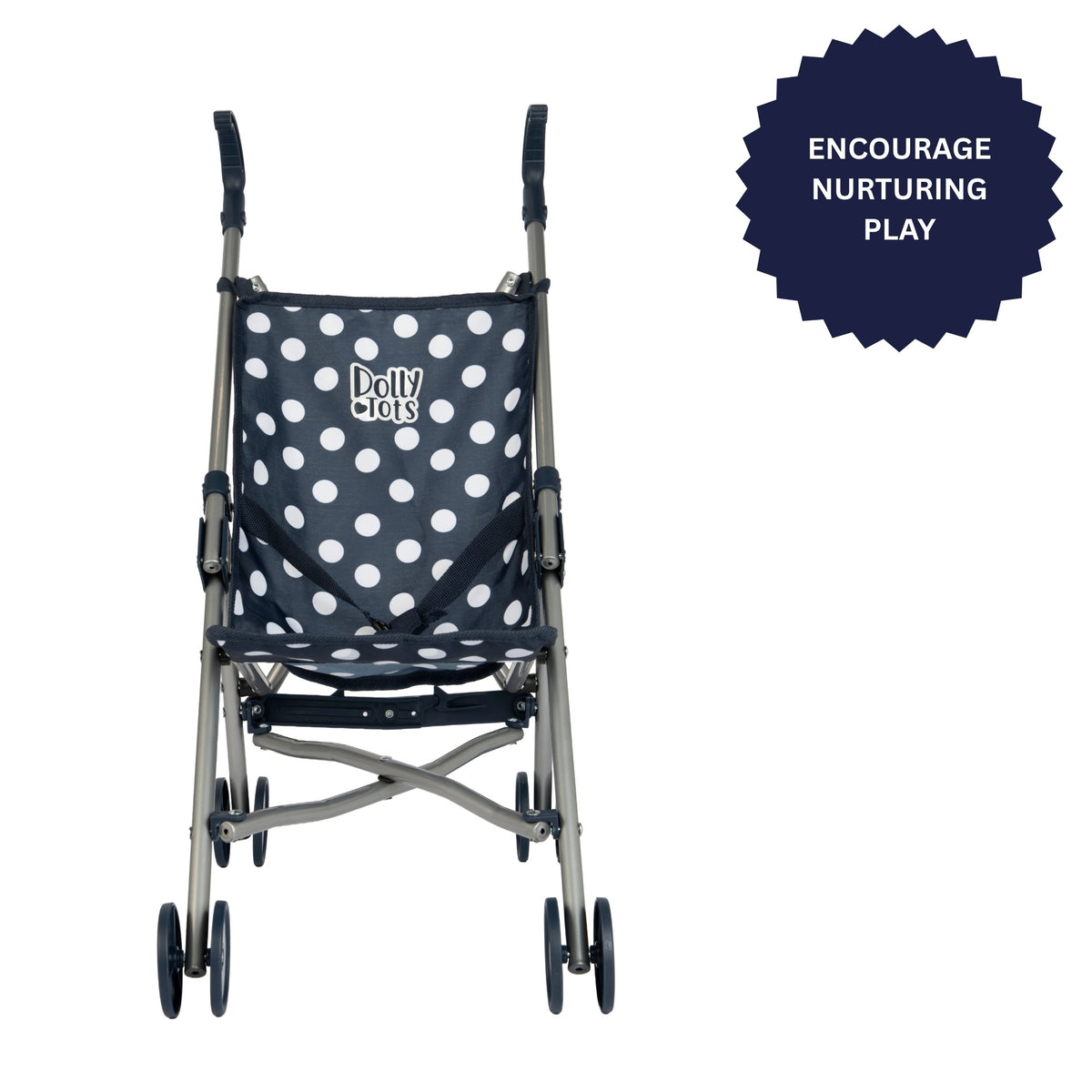 Dolly Tots Navy Dolls Stroller - Includes Doll