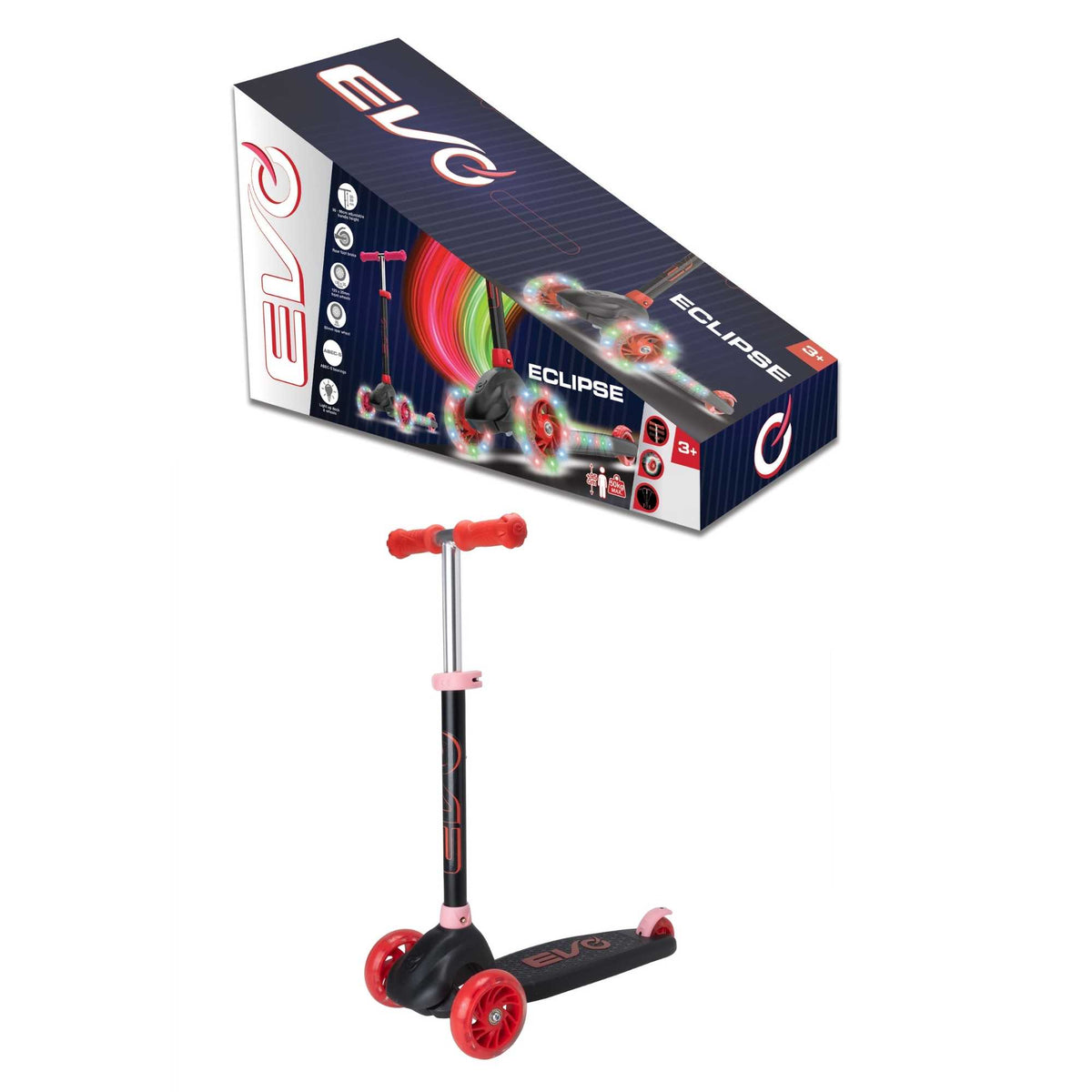 EVO Eclipse Light Up Scooter - Red