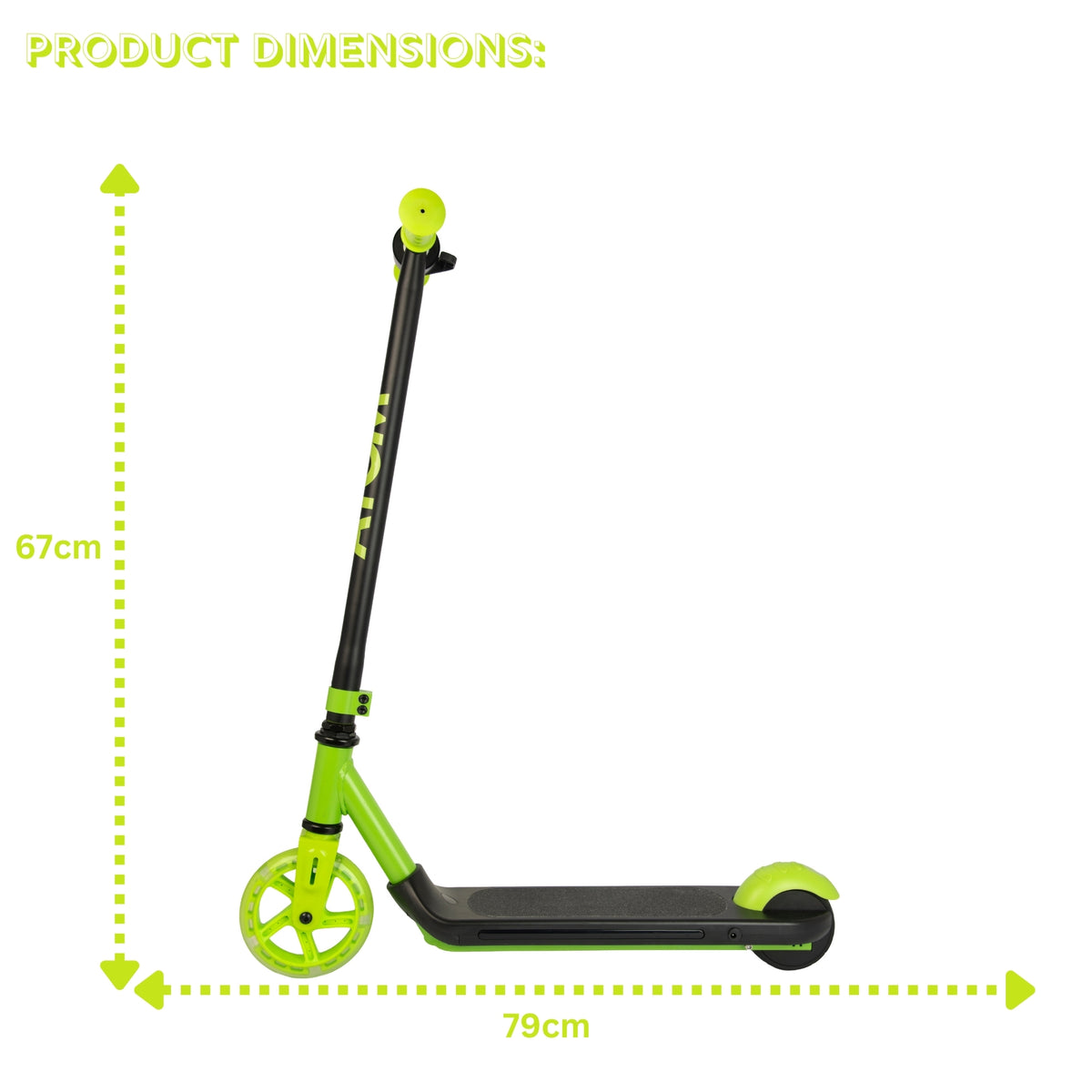 ATOM Light Up Electric Lightening Scooter - Lime Green