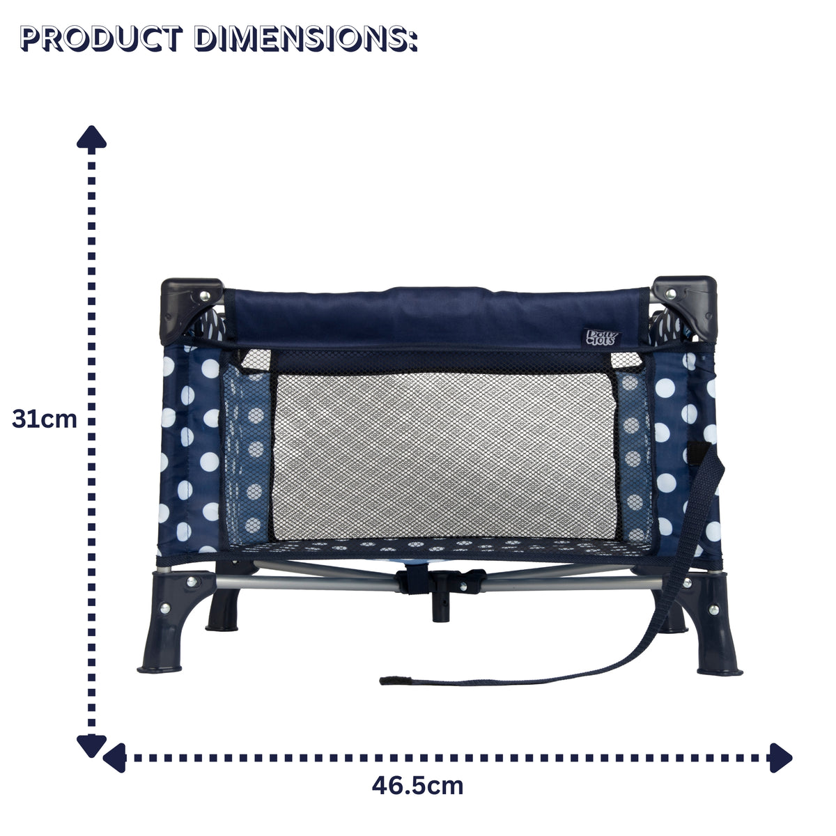 Dolly Tots Travel Dolls Cot - Navy