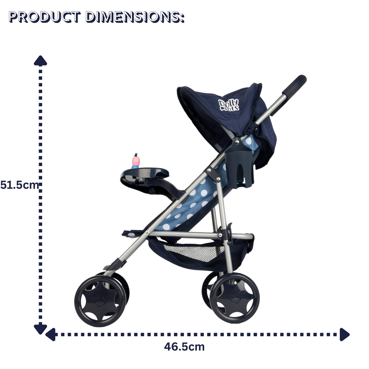 Dolly Tots Playtime Dolls Pushchair - Navy