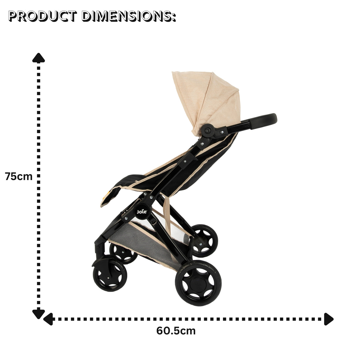 Joie Junior Pact Pram - Stone &amp; Black