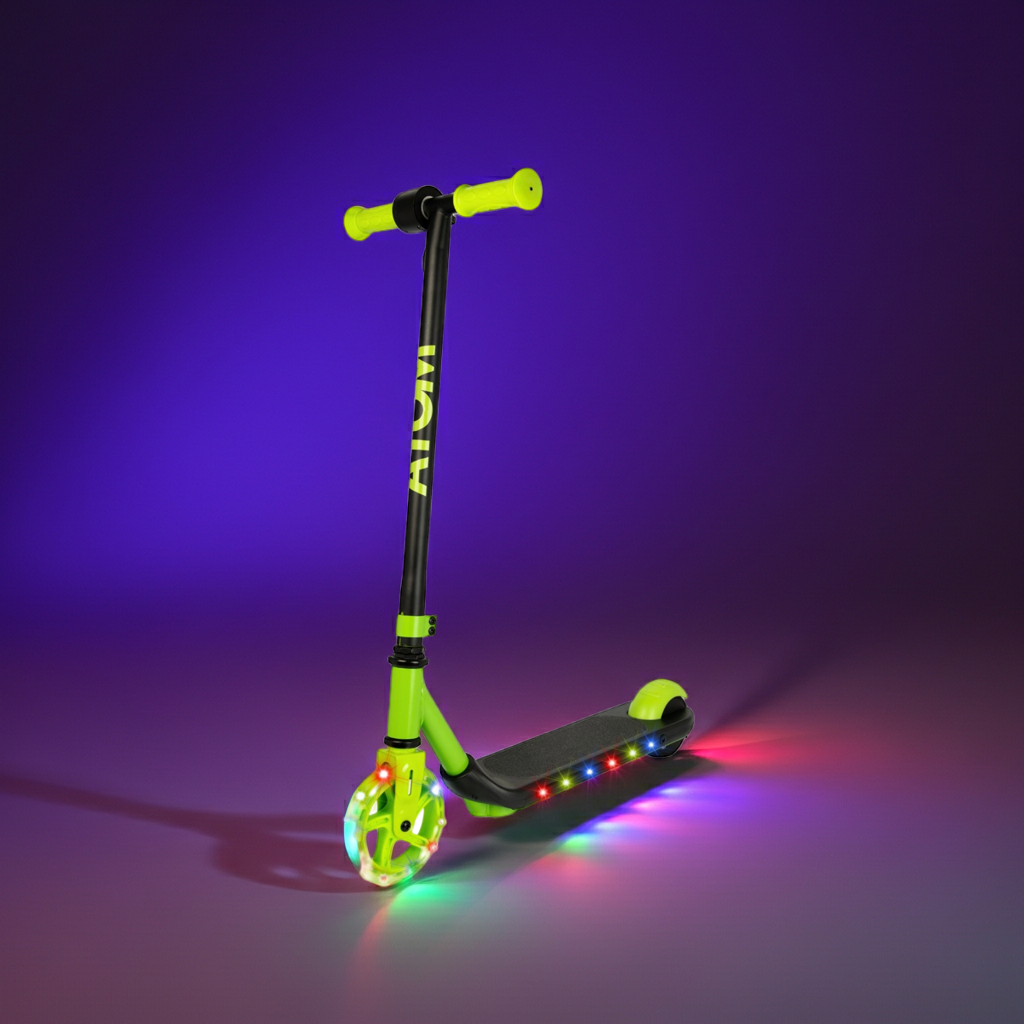 ATOM Light Up Electric Lightening Scooter - Lime Green