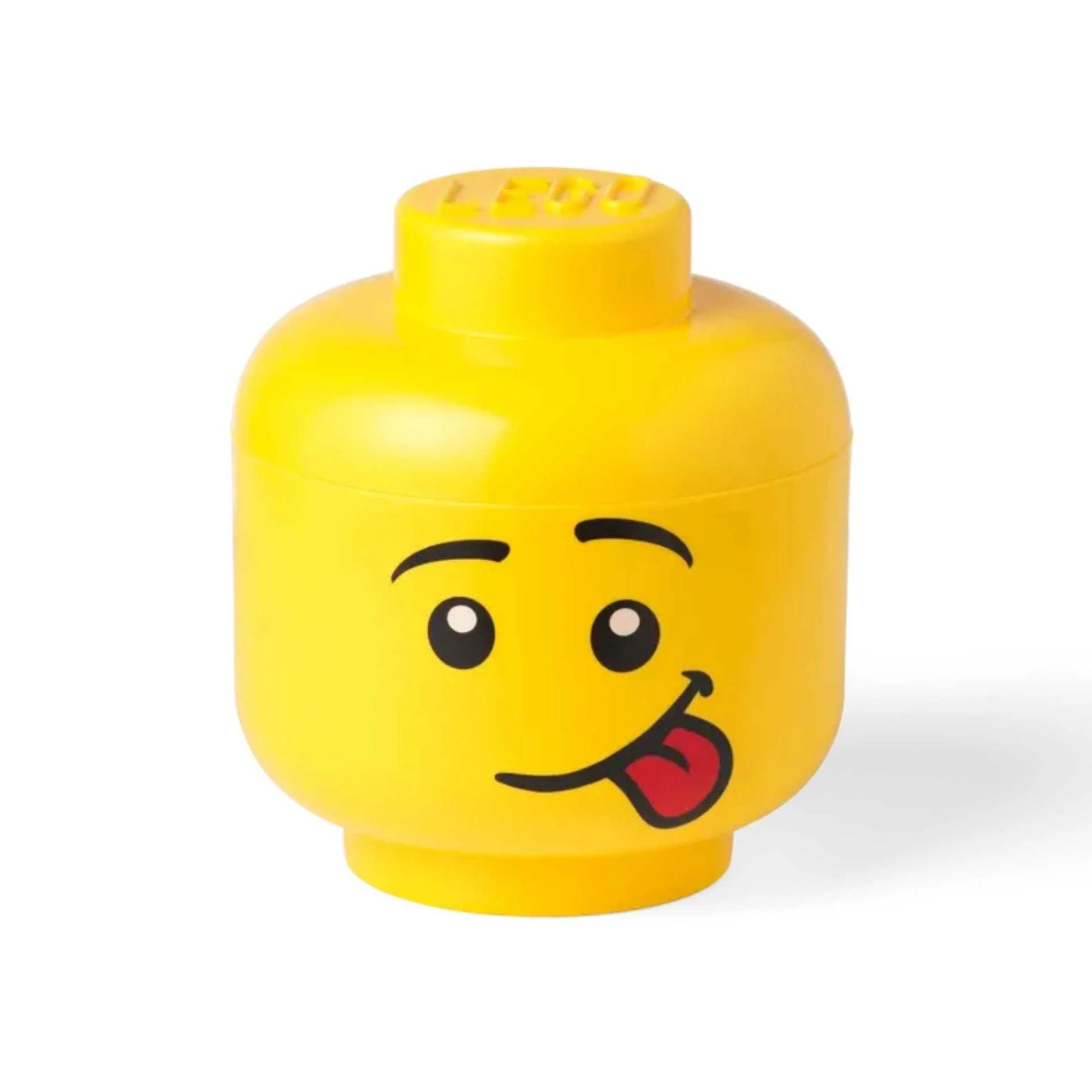 Large LEGO Storage Head - Silly Face Building Toys