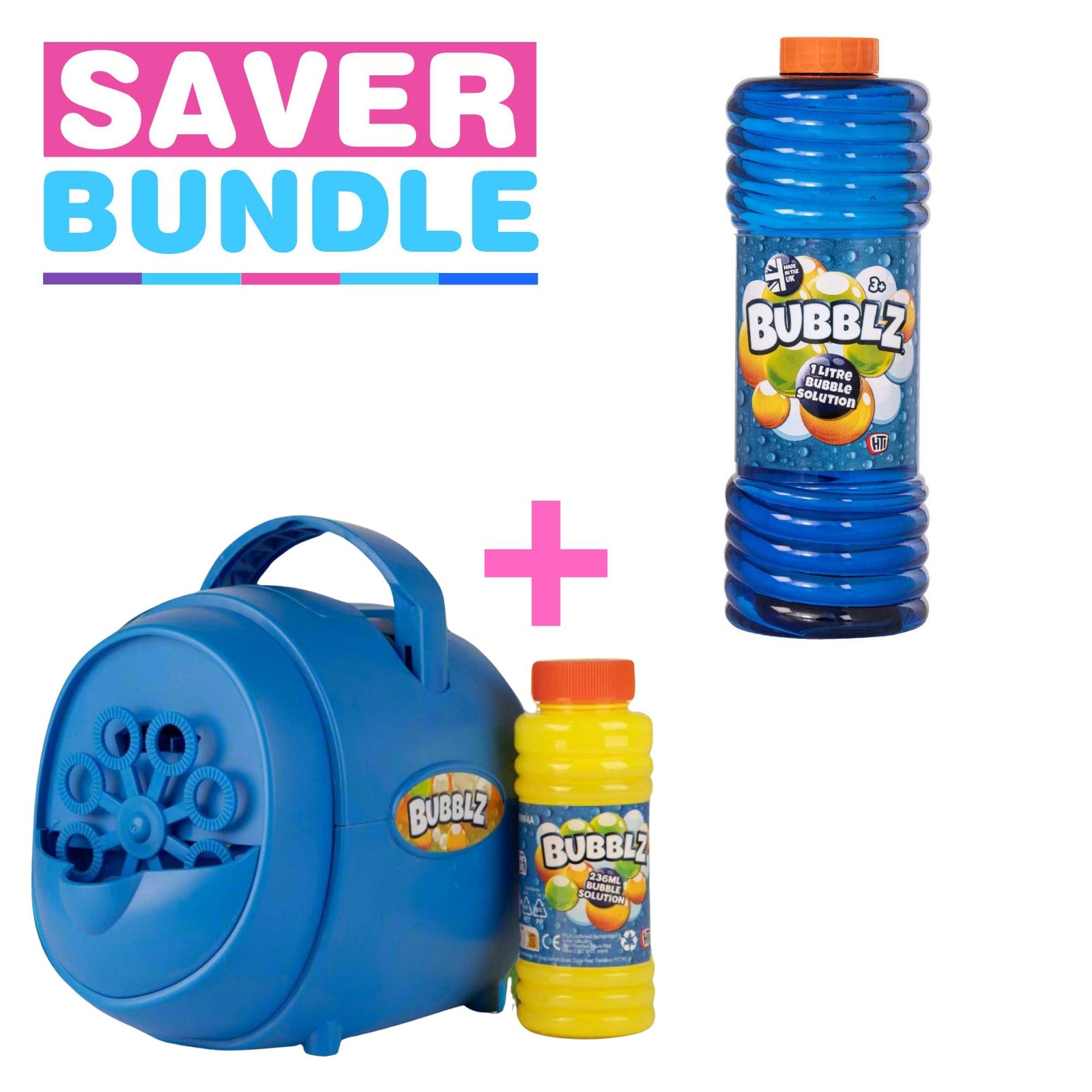 Mega Bubble Flurry Party Machine + Bubblz 1Ltr. Bubble Solution Bundle