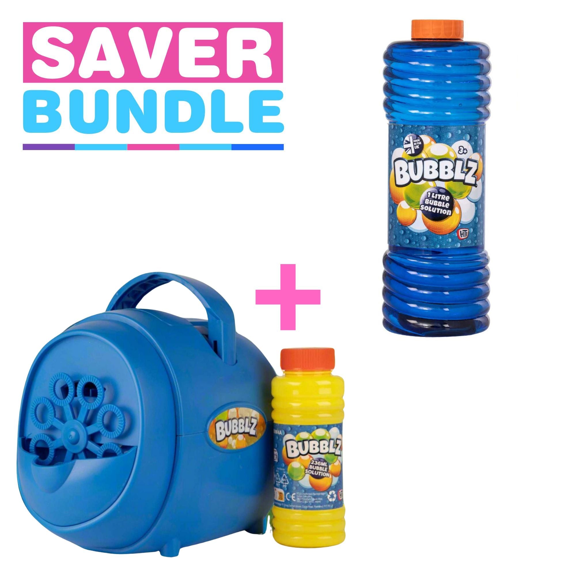 Mega Bubble Flurry Party Machine + Bubblz 1Ltr. Bubble Solution Bundle Bubble Toys