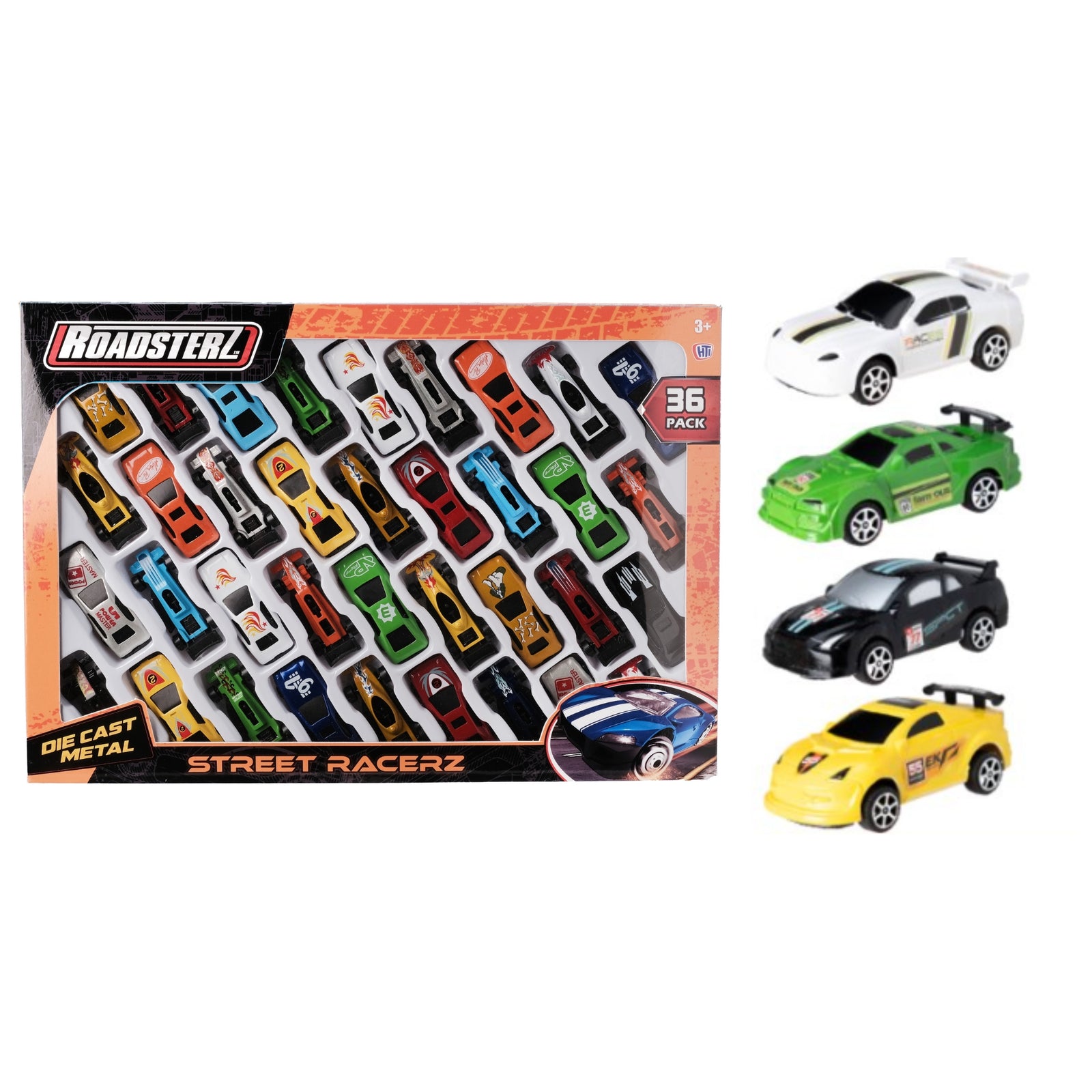 Roadsterz Street Racers Toy Car Playset - Includes 36 Racing Cars