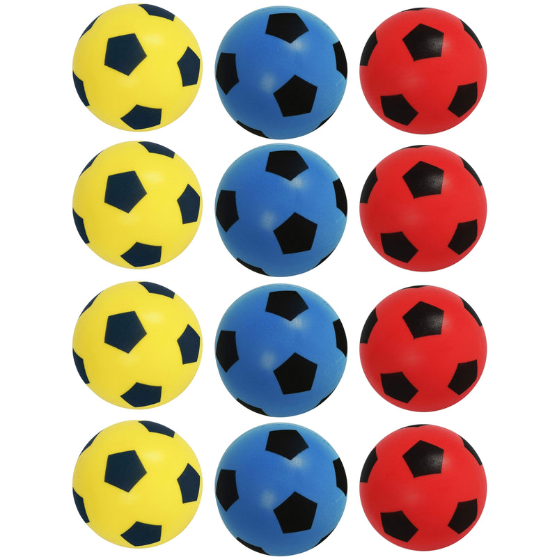 Foam Football Pack Of 12 - Red, Blue & Yellow(19.4cm)