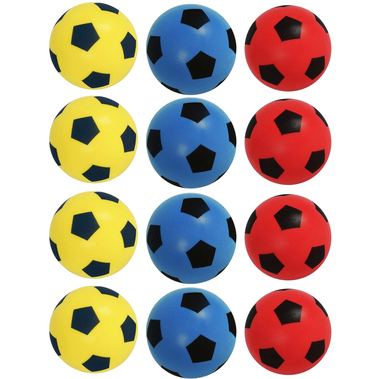 Foam Football Pack Of 12 - Red, Blue & Yellow(19.4cm)