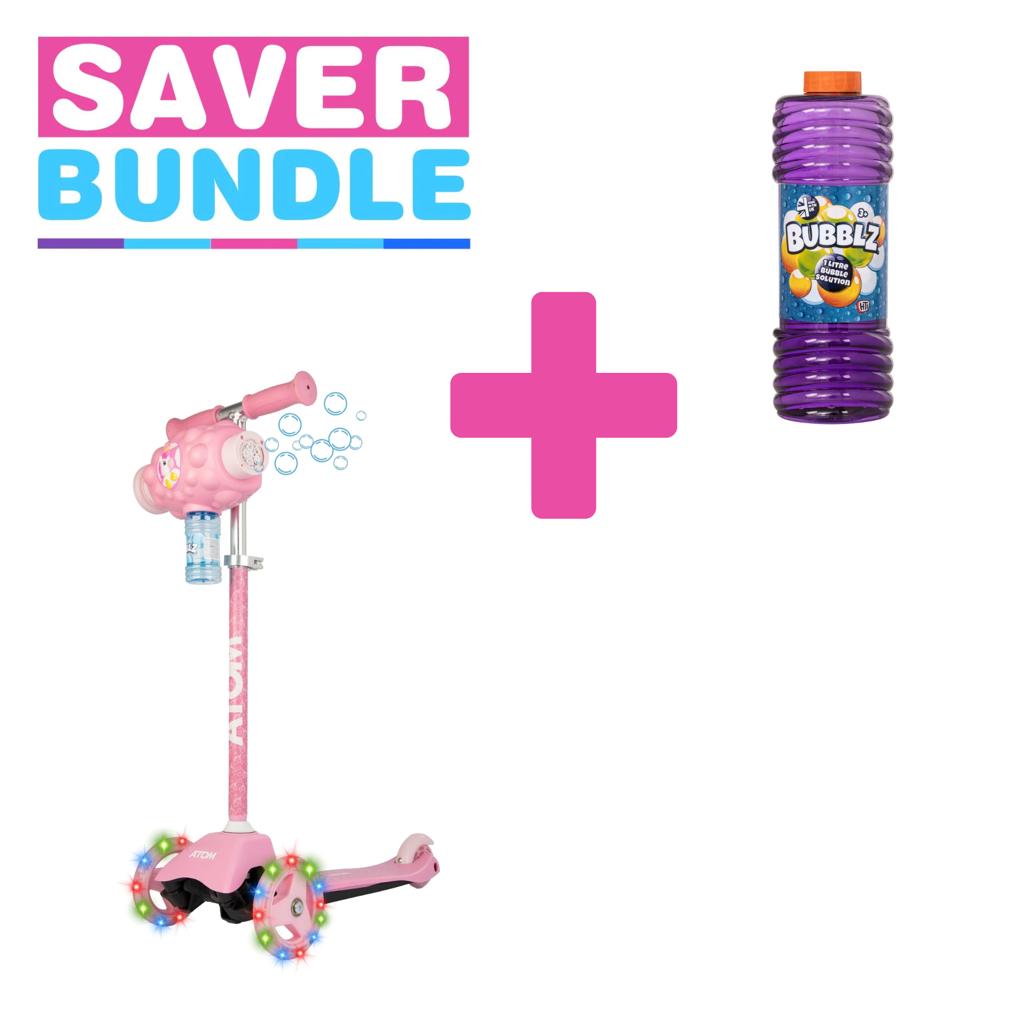 Atom LU Mini Cruiser Bubble - Unicorn + 1 Litre of Bubbles Bundle