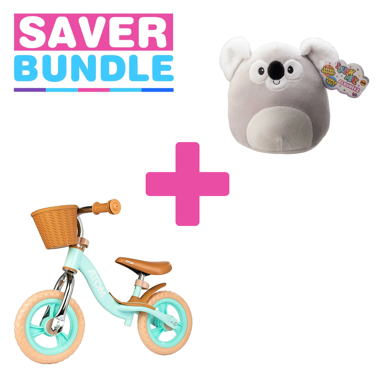 Atom Mint Green 10&quot; Glider Bike + Koko Cloudeez Bundle