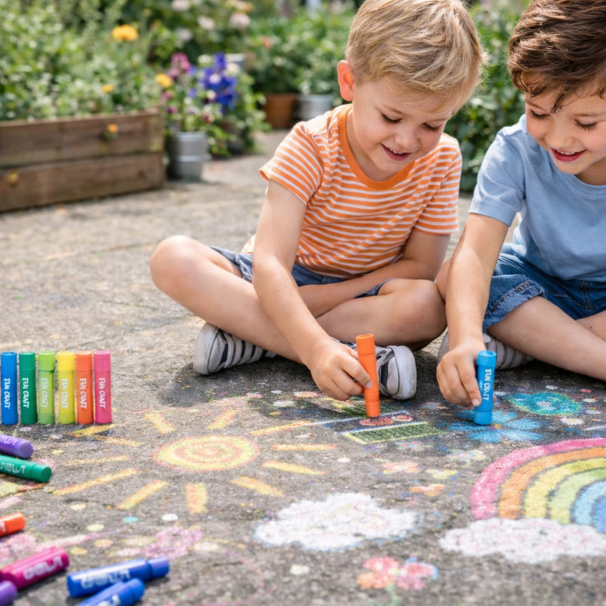 Fun Craft 24 Colour Tempera Paint Sticks – Quick Dry, Mess Free Kids Painting Set