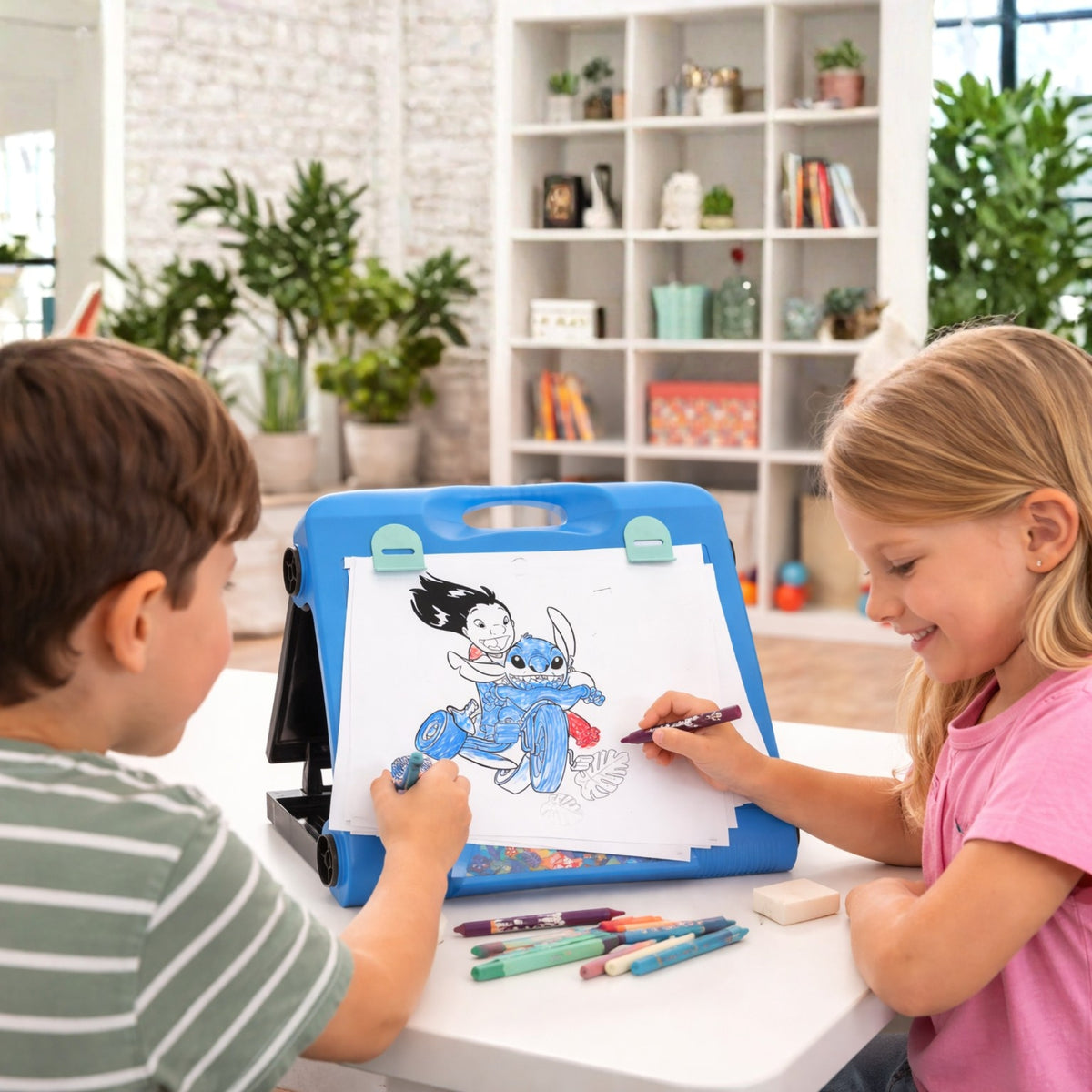 Disney Stitch Travel Easel – Foldable Drawing Board with Accessories