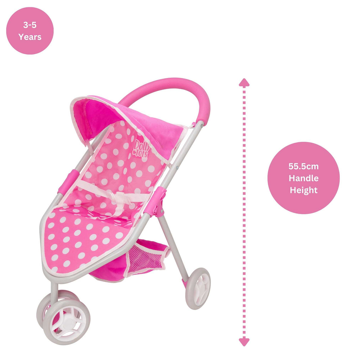 Dolly Tots Jogger Dolls Pram - Sporty and Functional Toy Pram for Dolls, Ideal for Active Play