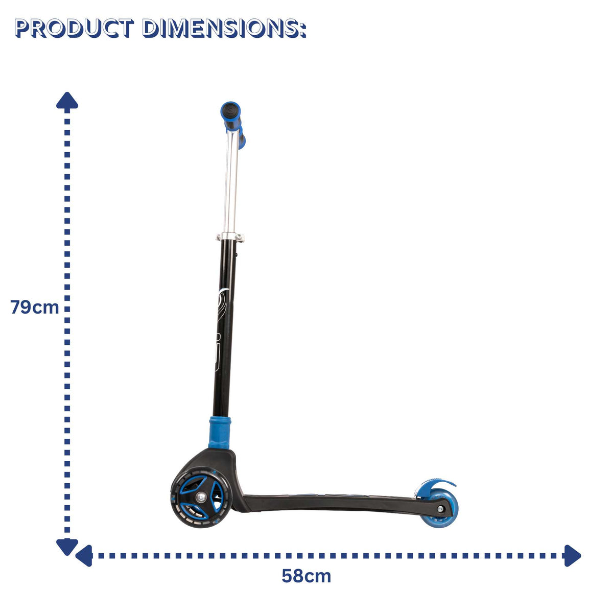 EVO Kids 3 Wheeled Scooter with light up wheels, featuring a sturdy design, bright colours, perfect for young riders.