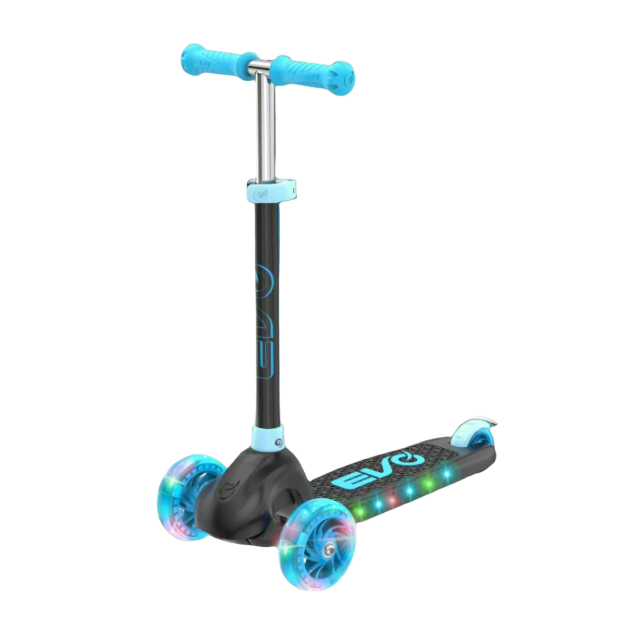 Childrens EVO Eclipse 3 wheeled scooter for ages 3+ in vibrant colours, offering adjustable features for growing kids, perfect for enhancing motor skills and outdoor fun.