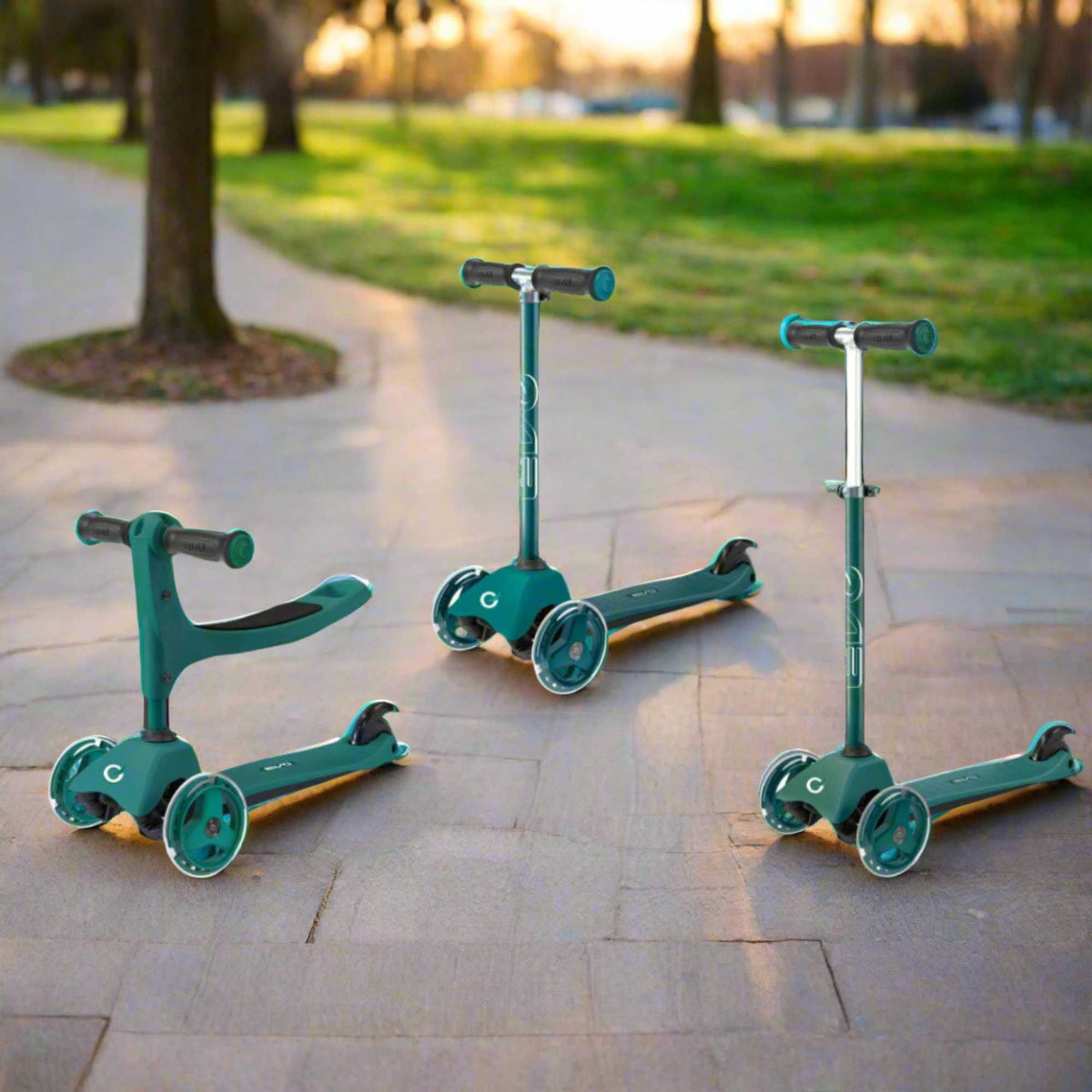 Evo 3 in 1 Cruiser Toddler Ride On &amp; Scooter - Green Scooters
