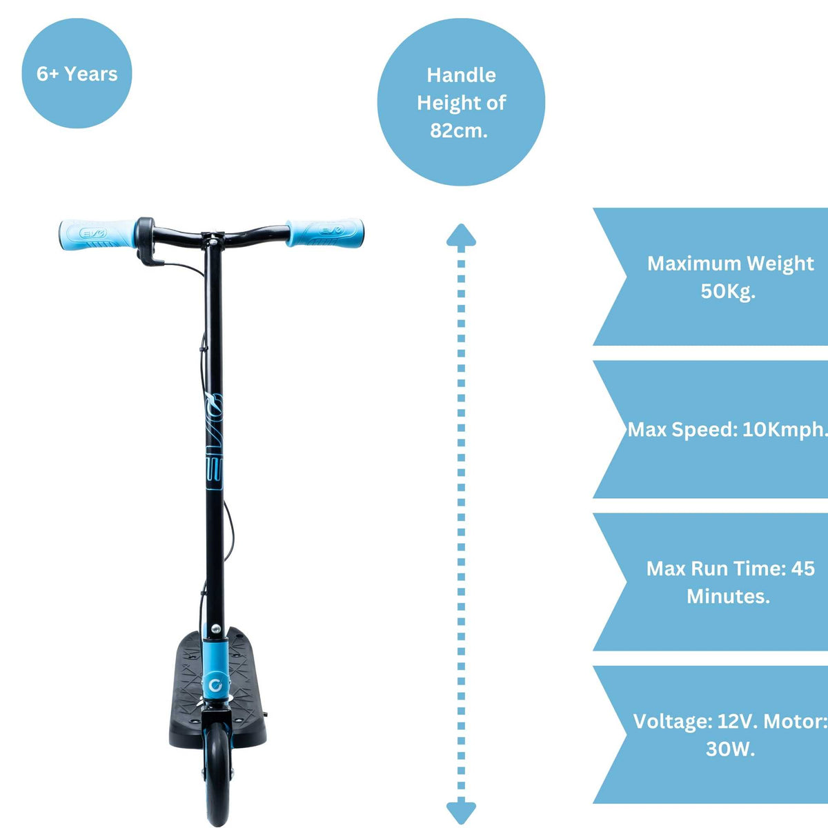 Stylish and sleek Evo Electric Scooter in Teal for kids aged 6 and up, perfect for fun and easy rides